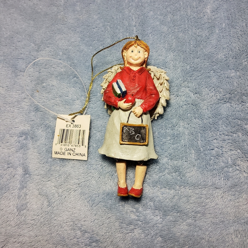 New Ganz Happy School Teacher Angel Christmas Tree Ornament Grateful Gift 4"